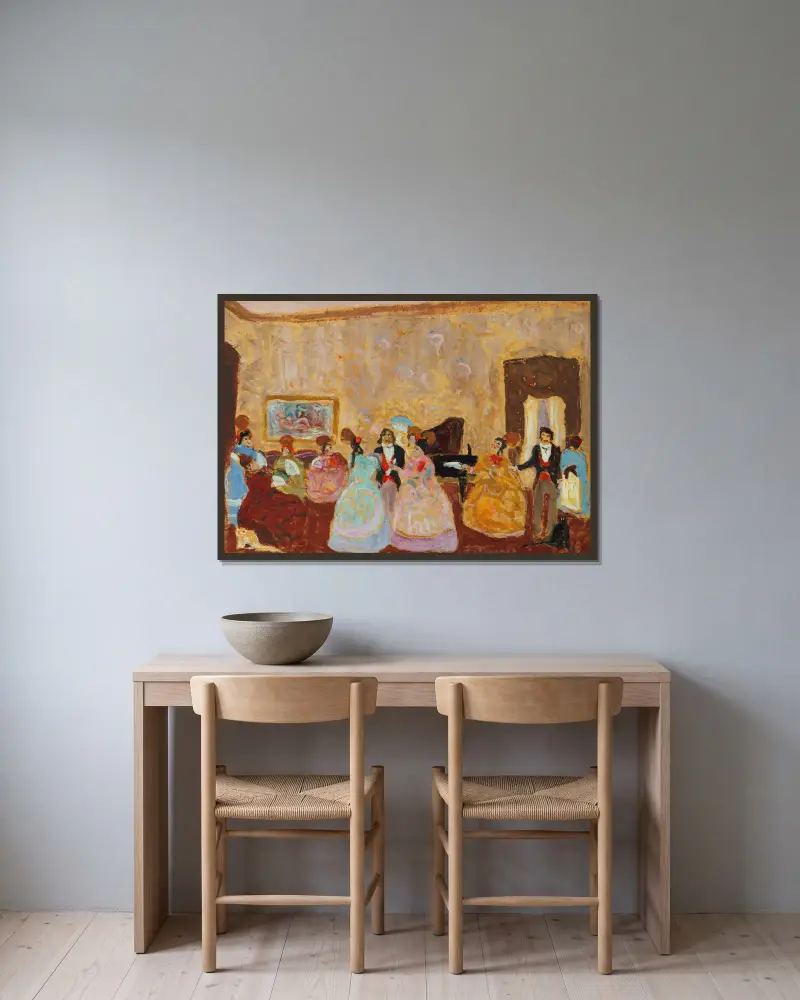 Tertulia von Pedro Figari gerahmt an einer Wand
