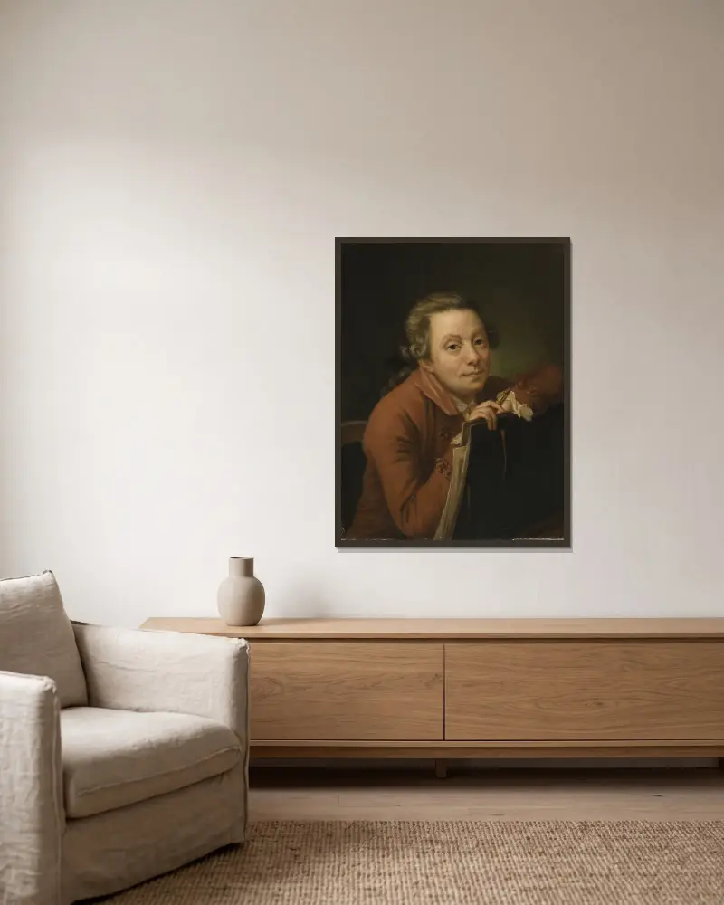 Autoportret, 1771, Pehr Hilleström w ramie na ścianie