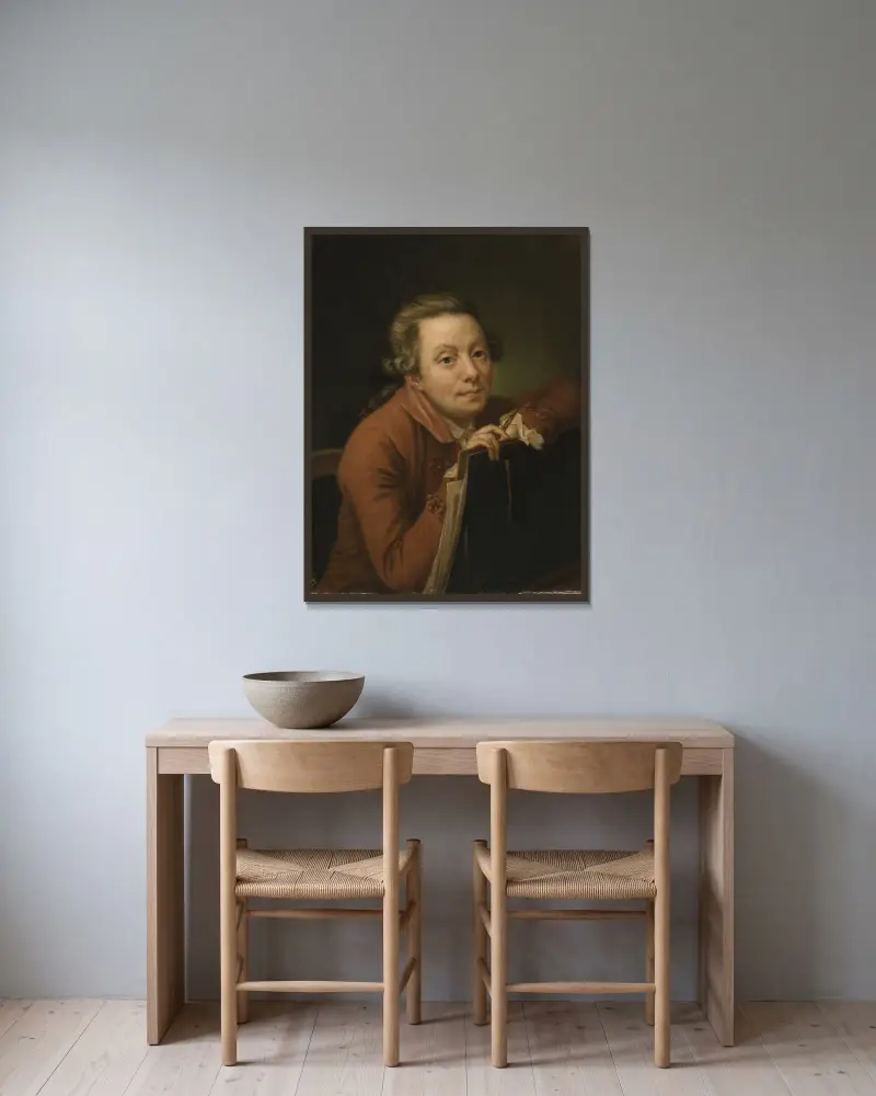 Autoportret, 1771, Pehr Hilleström w ramie na ścianie