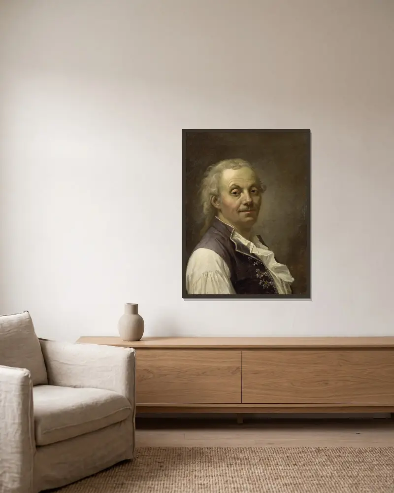 Selbstporträt, 1794 von Pehr Hilleström gerahmt an einer Wand