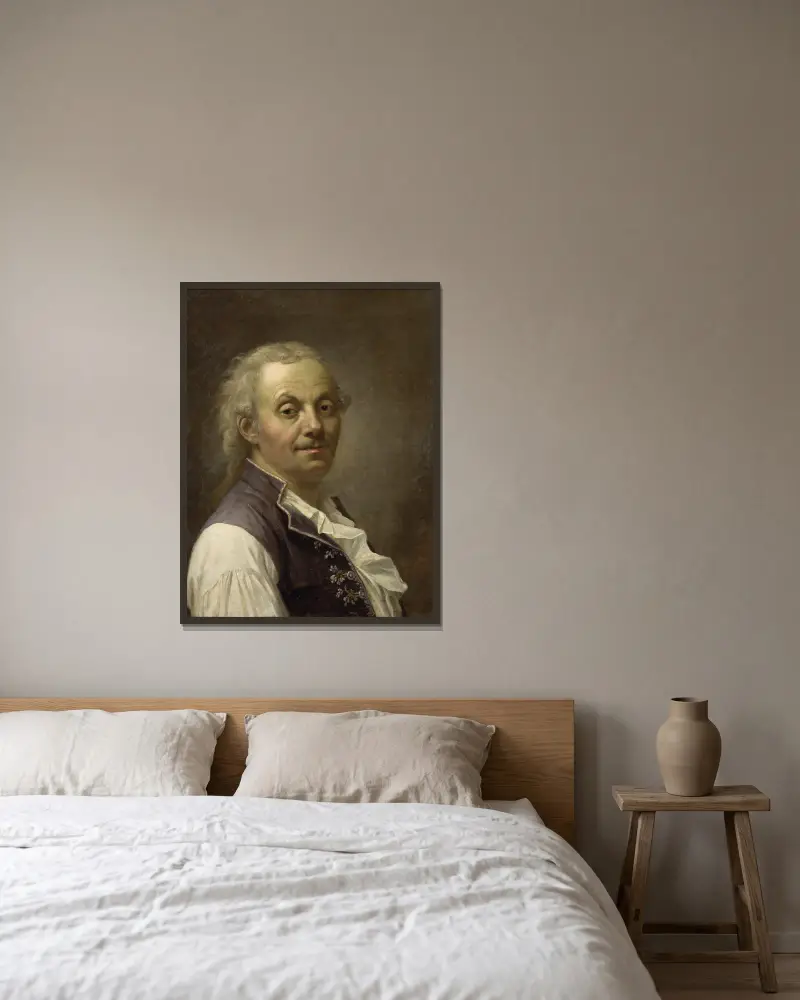 Selbstporträt, 1794 von Pehr Hilleström gerahmt an einer Wand