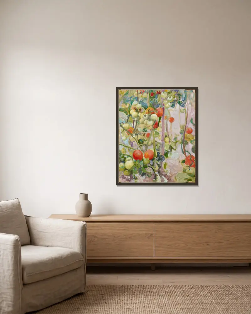 Tomatoes von Pekka Halonen gerahmt an einer Wand