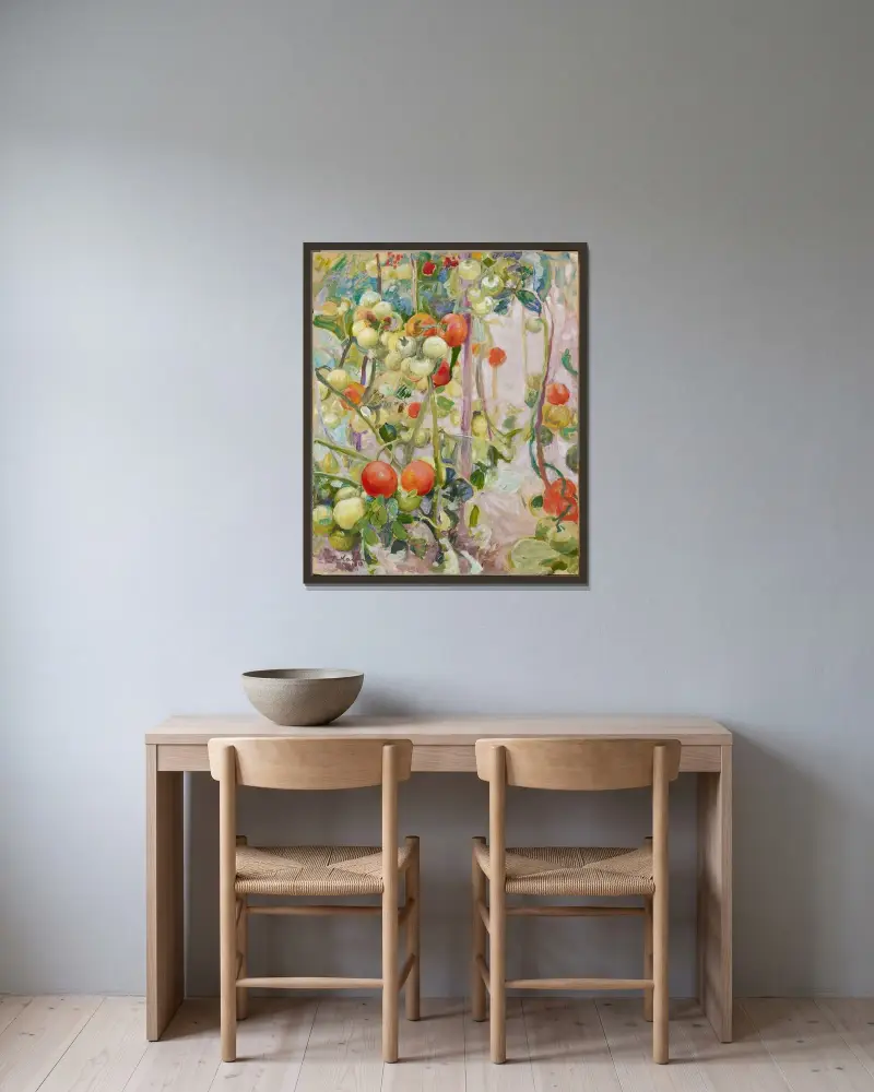 Tomatoes von Pekka Halonen gerahmt an einer Wand