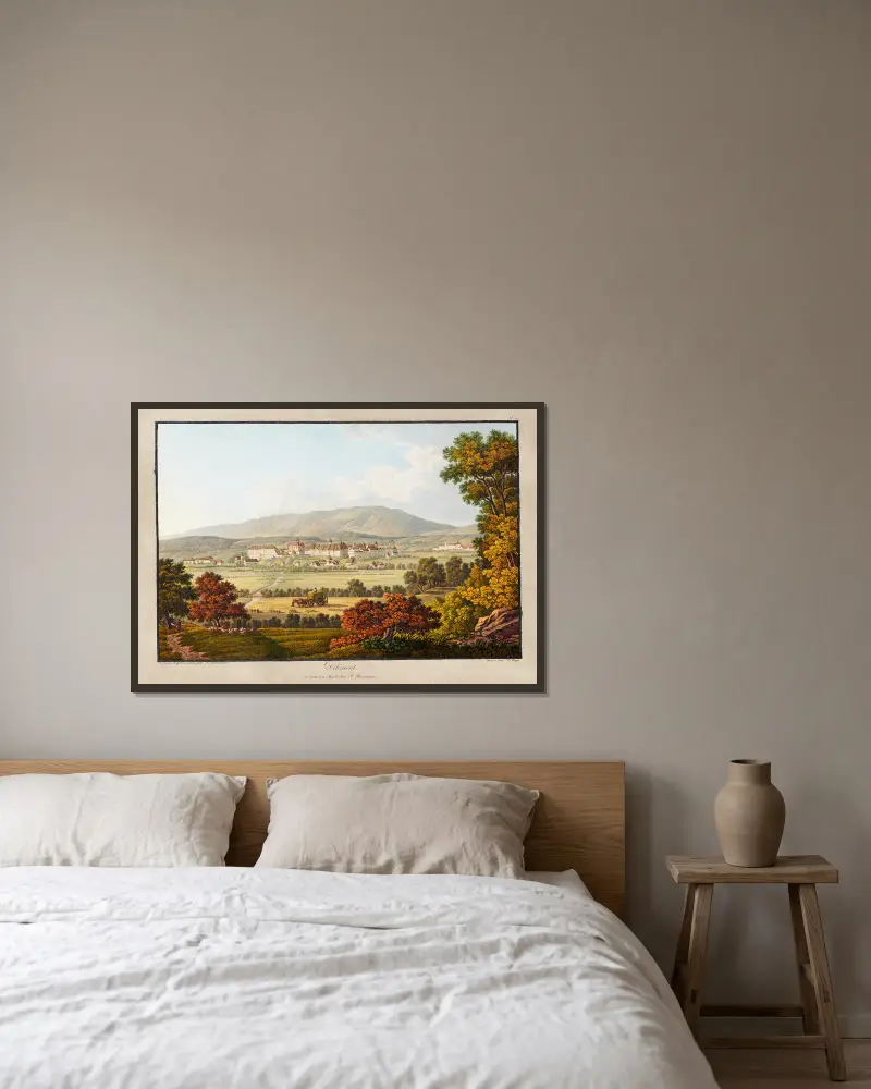 Delémont von Peter Birmann gerahmt an einer Wand