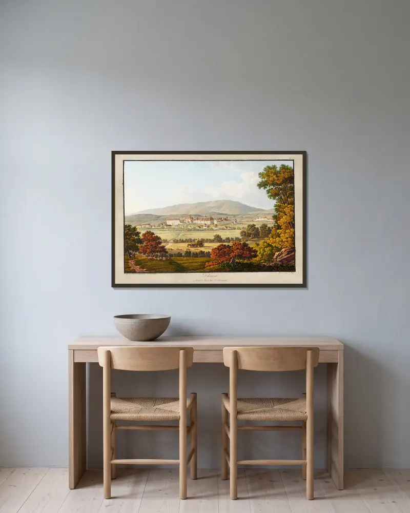 Delémont von Peter Birmann gerahmt an einer Wand