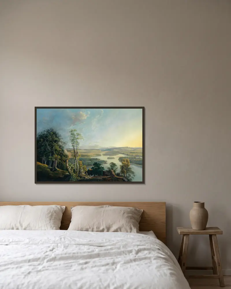 Landscape of the Rhine near the Isteinerklotz av Peter Birmann inramad på en vägg
