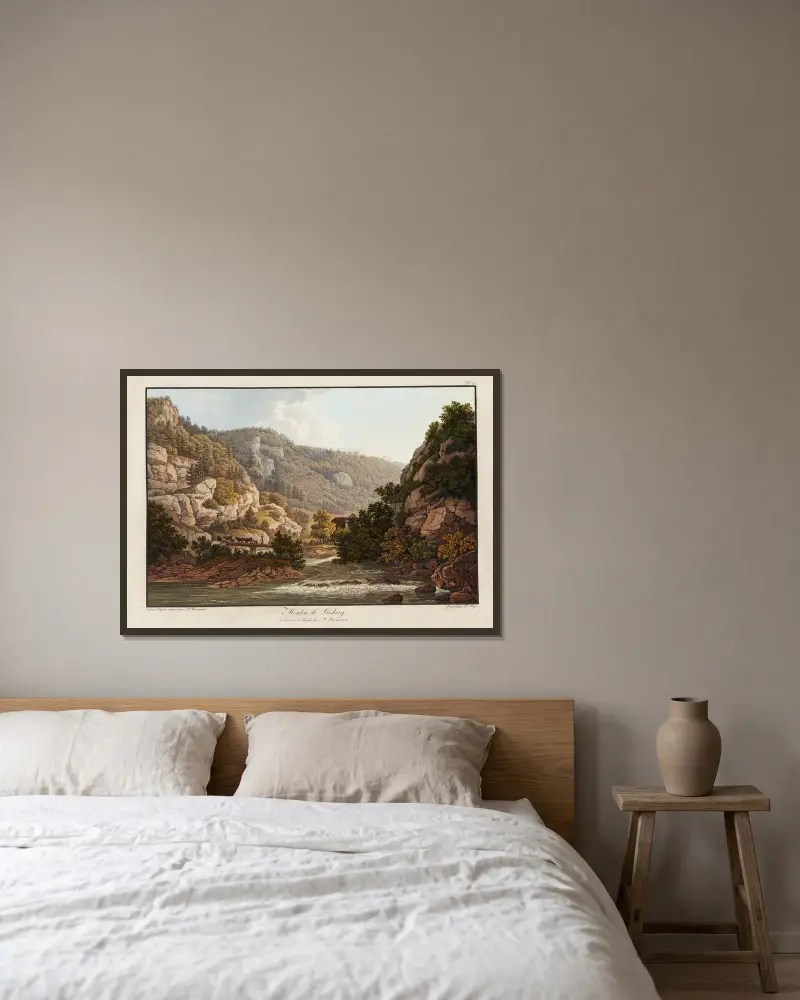 Moulin de Liesberg von Peter Birmann gerahmt an einer Wand