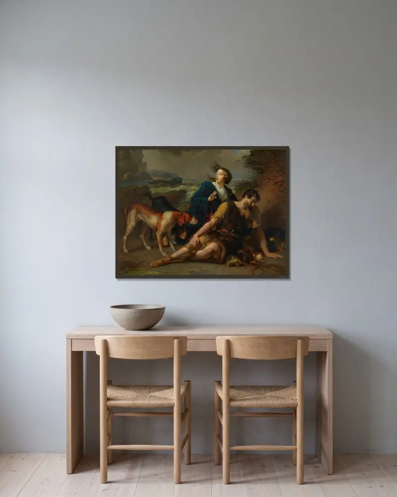 Arindal a Daura, Johann Peter Krafft v rámu na stěně
