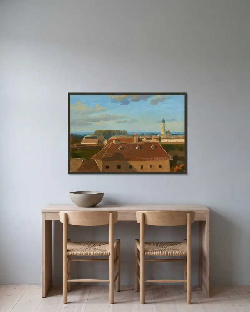 Utsikt över Schanzel mot Augarten av Johann Peter Krafft inramad på en vägg