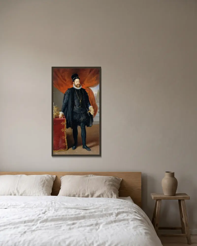 Kejsar Rudolf II av Johann Peter Krafft inramad på en vägg