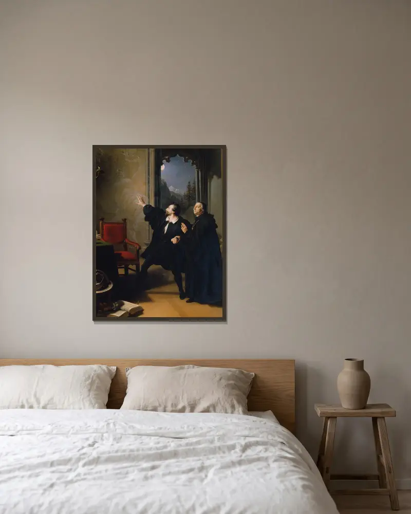 Śmierć Manfreda, Johann Peter Krafft w ramie na ścianie