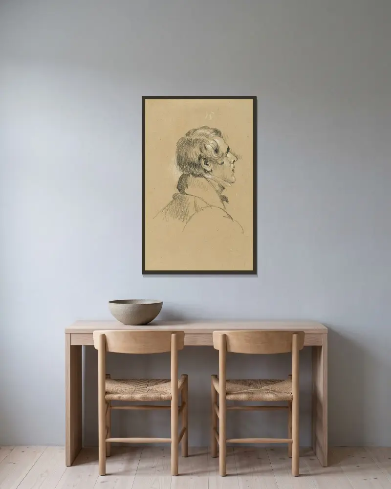 Studie zur Rückkehr des Kaisers Franz aus Pressburg von Johann Peter Krafft gerahmt an einer Wand