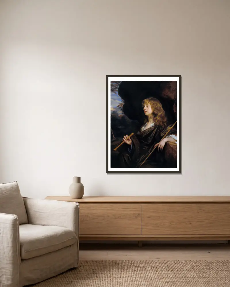 Chłopiec jako pasterz, Sir Peter Lely w ramie na ścianie