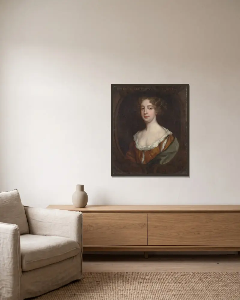 Aphra Behn von Sir Peter Lely gerahmt an einer Wand