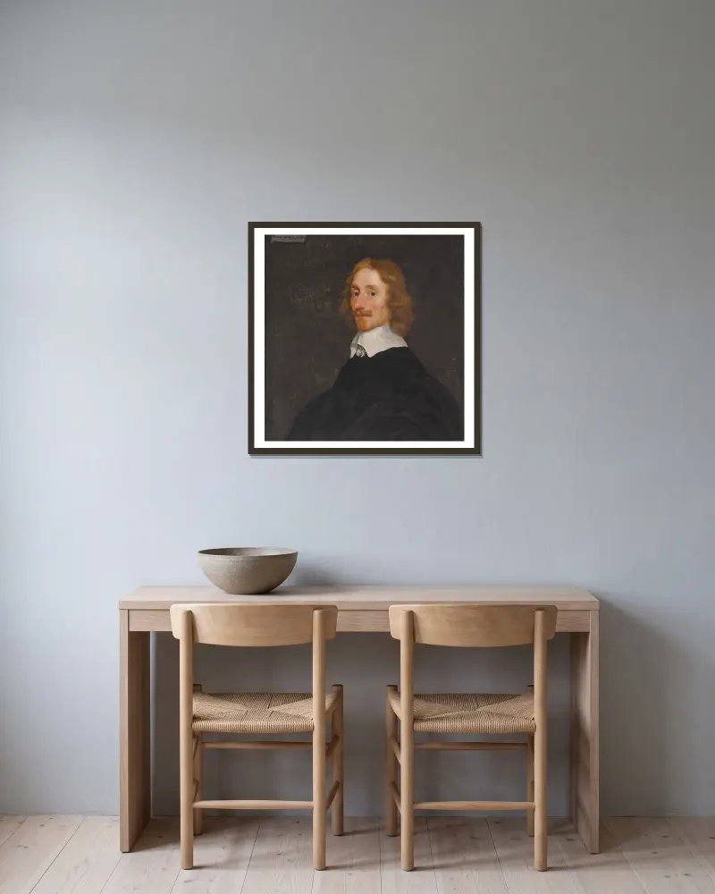 Portrait of Thomas, 1st Earl of Elgin av Sir Peter Lely inramad på en vägg