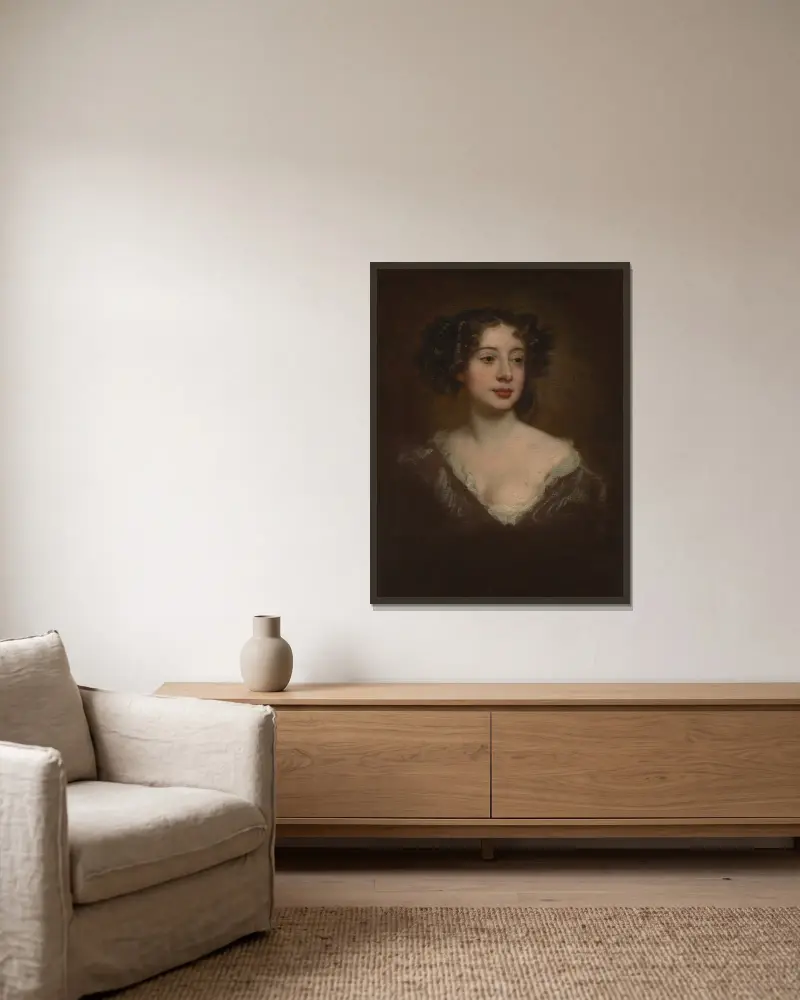 Study for a Portrait of a Woman av Sir Peter Lely inramad på en vägg