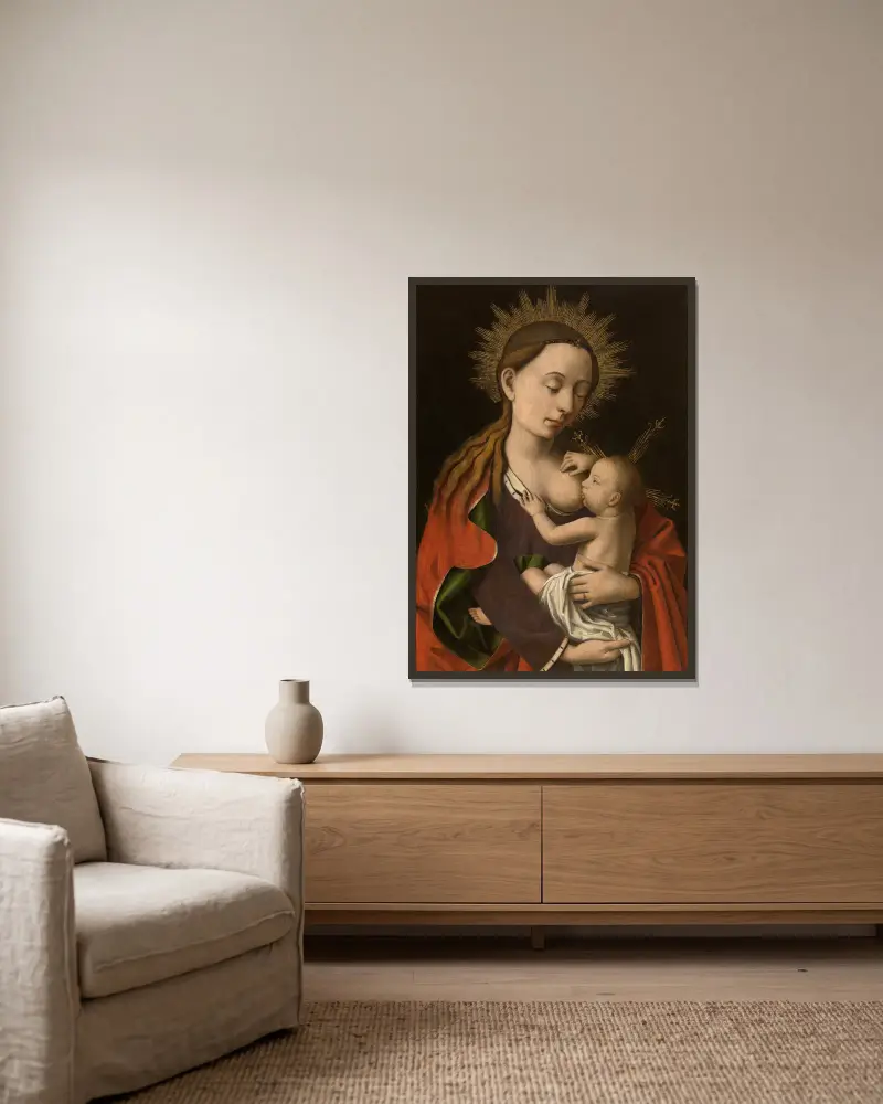 Madonna, Petrus Christus v rámu na stěně