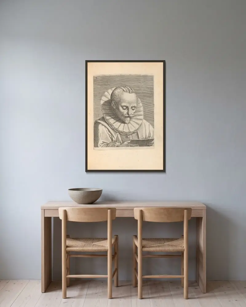 Male, Reading av Philip Galle inramad på en vägg