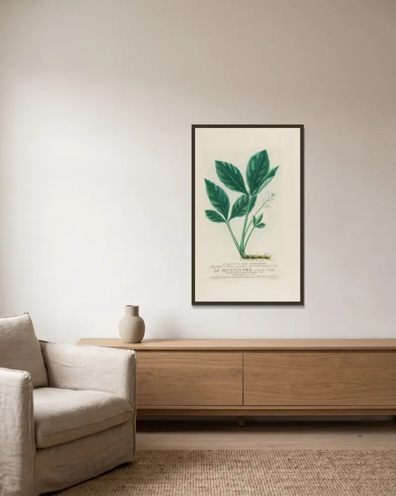 Wasserklee von Pierre Philippe Alyon gerahmt an einer Wand