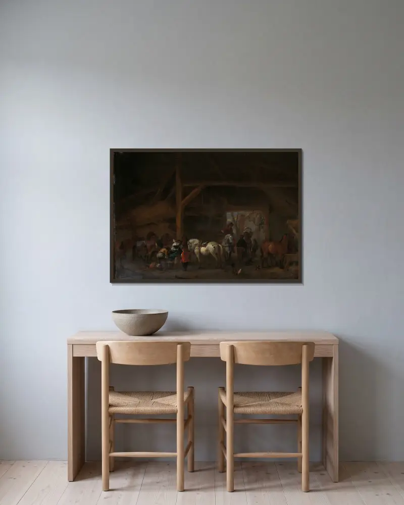Stáj, Philips Wouwerman v rámu na stěně