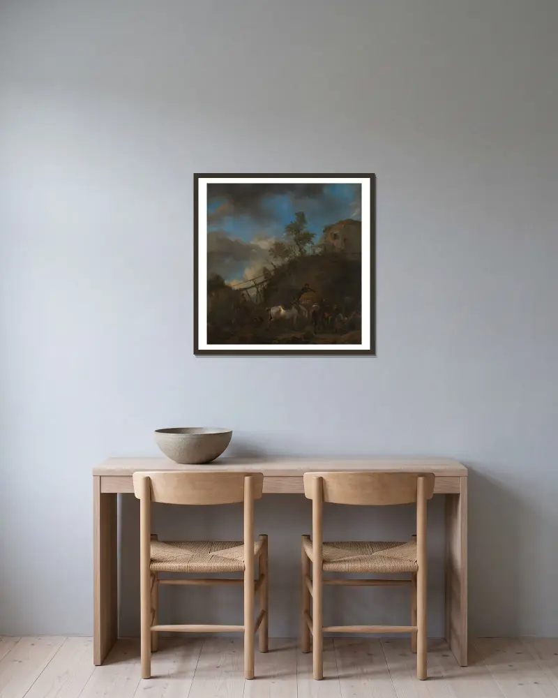 Kowal podkuwający konia, Philips Wouwerman w ramie na ścianie