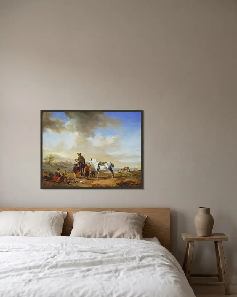 U řeky, Philips Wouwerman v rámu na stěně