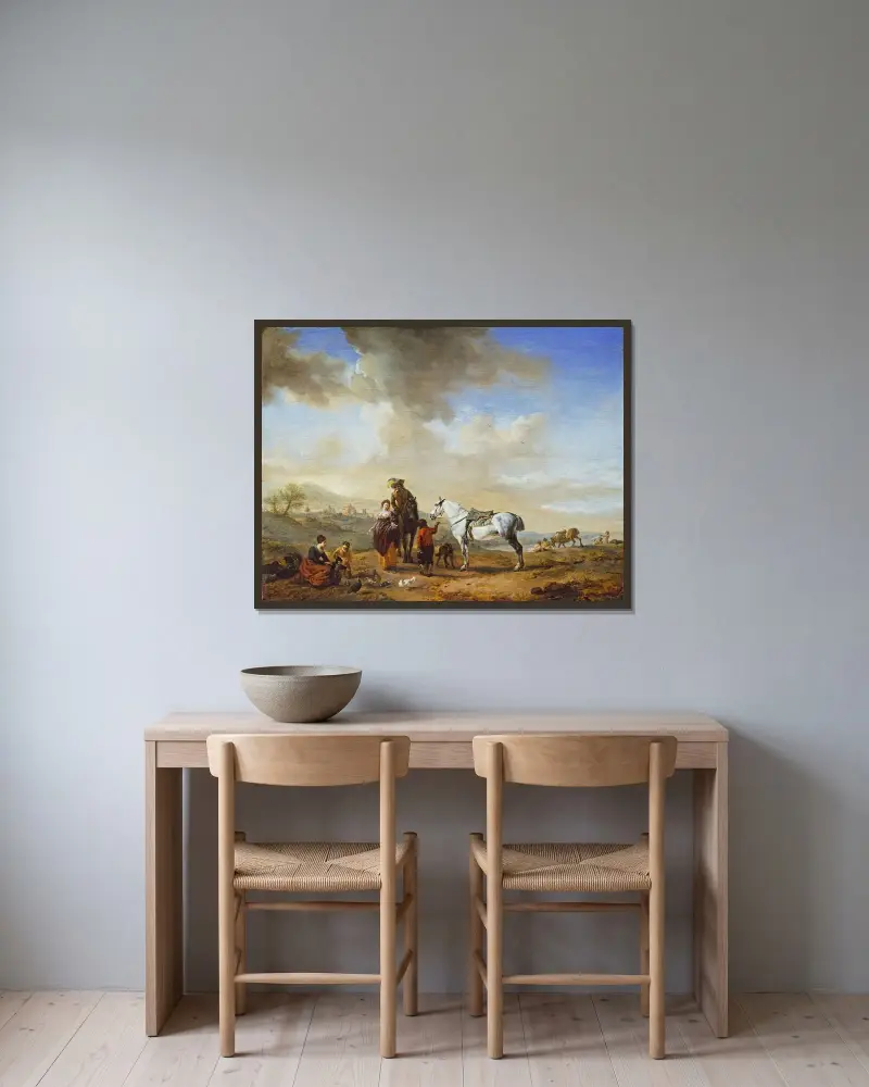 U řeky, Philips Wouwerman v rámu na stěně