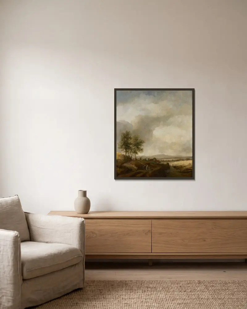 Krajina s jezdci, Philips Wouwerman v rámu na stěně