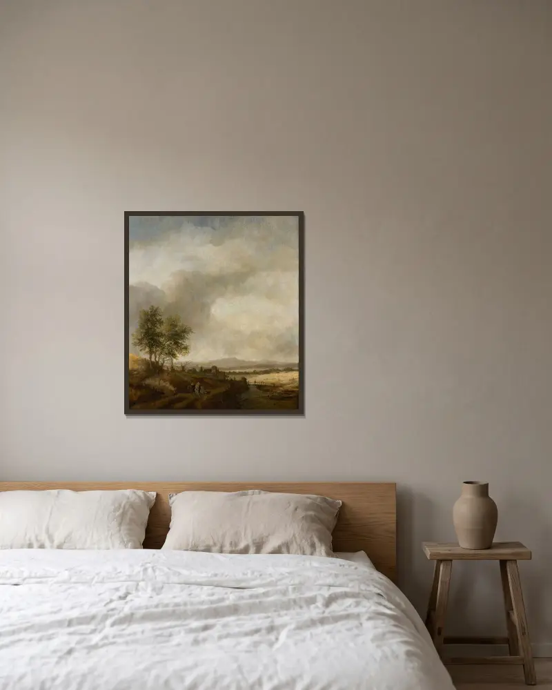 Krajina s jezdci, Philips Wouwerman v rámu na stěně