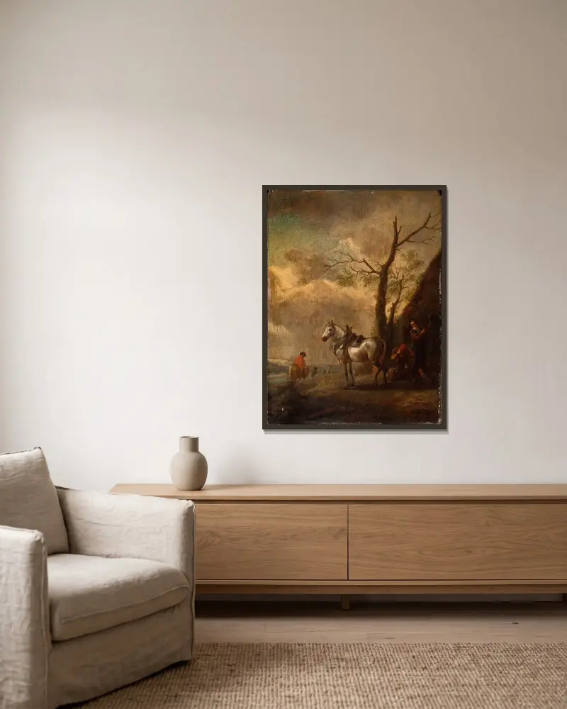Odpočinkové místo, Philips Wouwerman v rámu na stěně