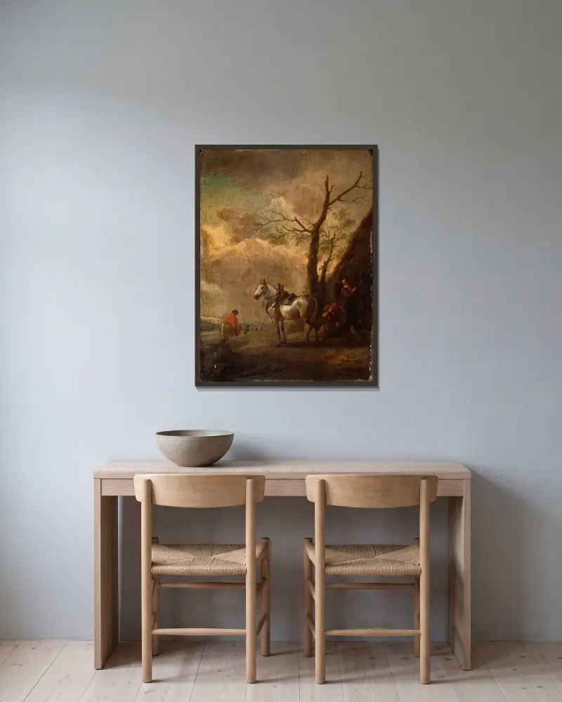 Odpočinkové místo, Philips Wouwerman v rámu na stěně