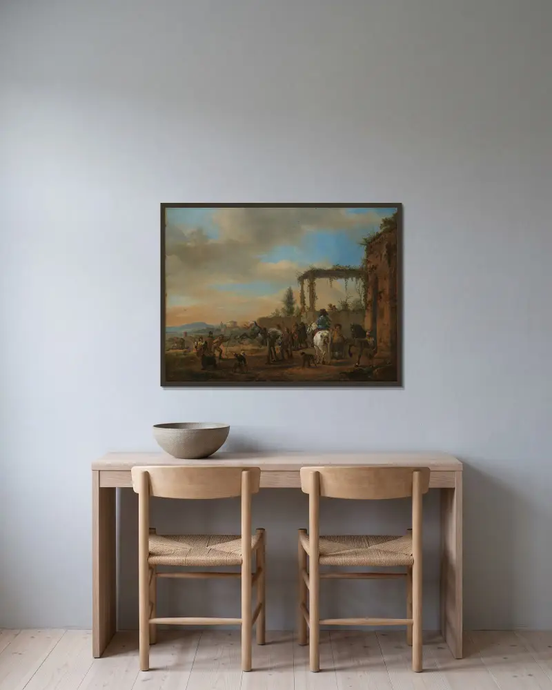 Jízdárenská škola, 1658, Philips Wouwerman v rámu na stěně