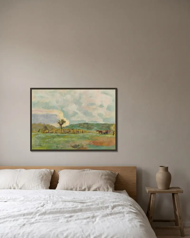 Krajina, orba, Pierre Bonnard v rámu na stěně
