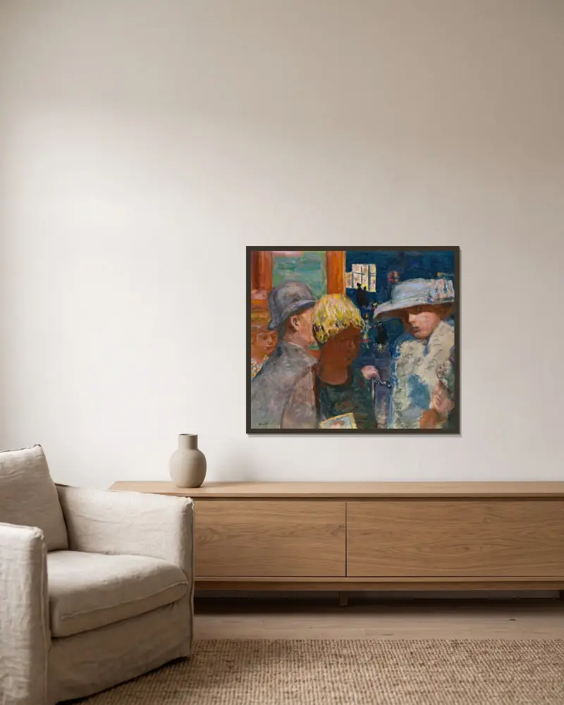 Fünf Figuren von Pierre Bonnard gerahmt an einer Wand