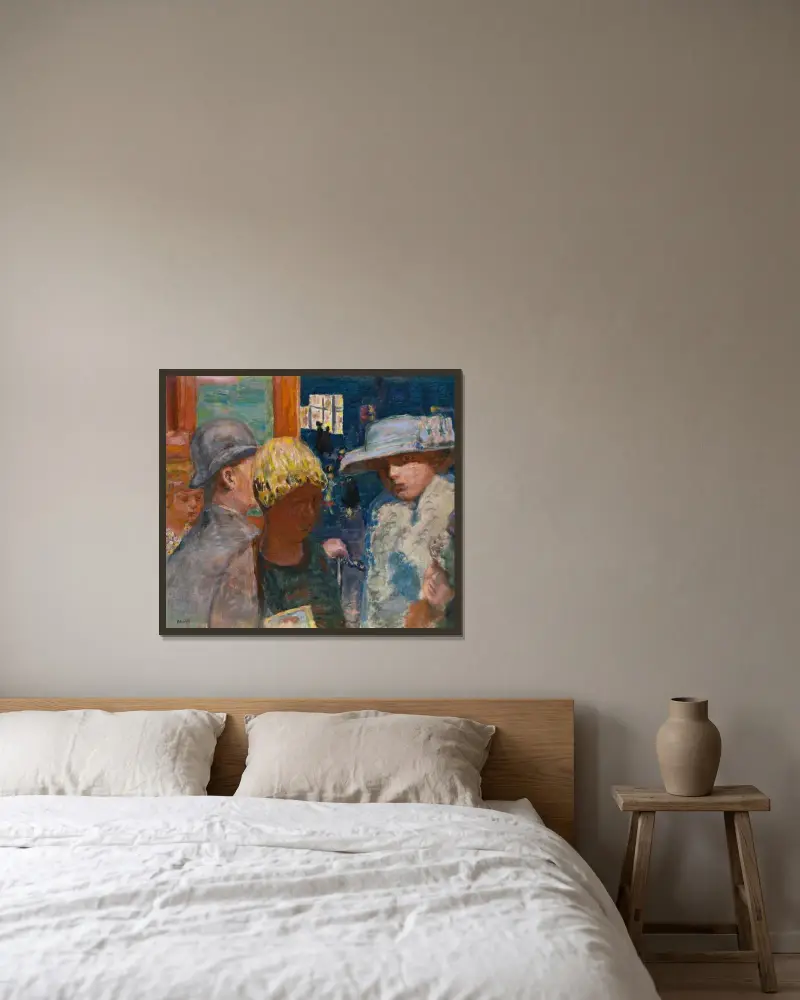 Fünf Figuren von Pierre Bonnard gerahmt an einer Wand