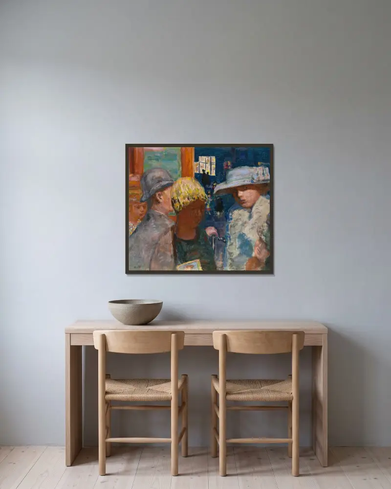 Fünf Figuren von Pierre Bonnard gerahmt an einer Wand