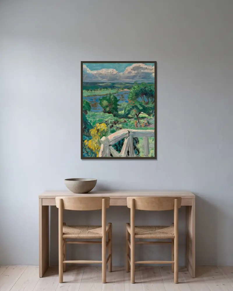 Sluneční záře (Terasa v 'Ma roulotte' ve Vernonnetu), Pierre Bonnard v rámu na stěně