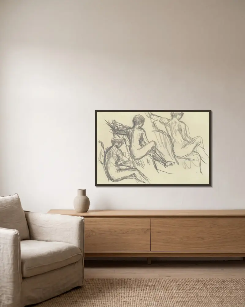 Studie sedících aktů, Pierre Bonnard v rámu na stěně