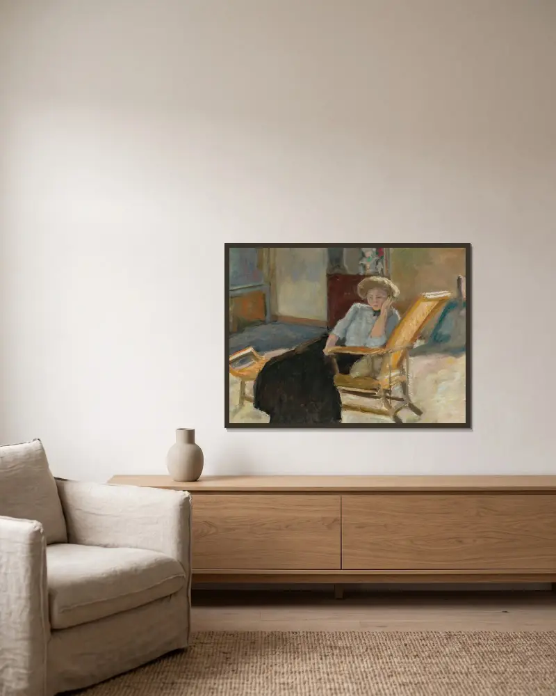 Femme Assise av Pierre Bonnard inramad på en vägg
