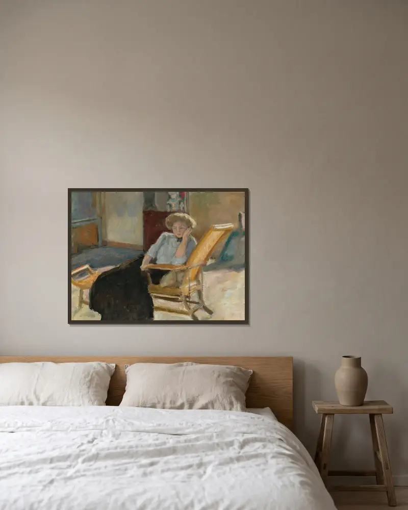 Femme Assise av Pierre Bonnard inramad på en vägg