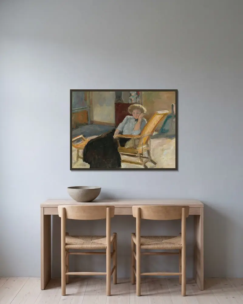 Femme Assise av Pierre Bonnard inramad på en vägg