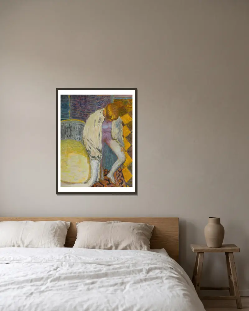 Femme Sortant Du Bain av Pierre Bonnard inramad på en vägg