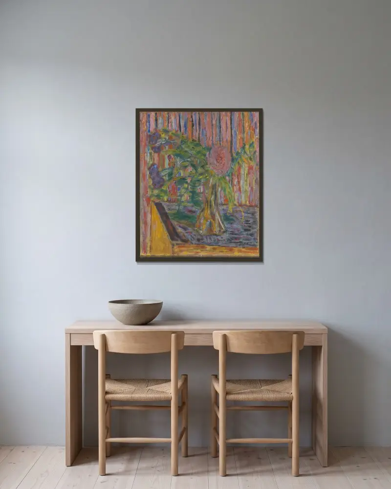Květinová váza, Pierre Bonnard v rámu na stěně