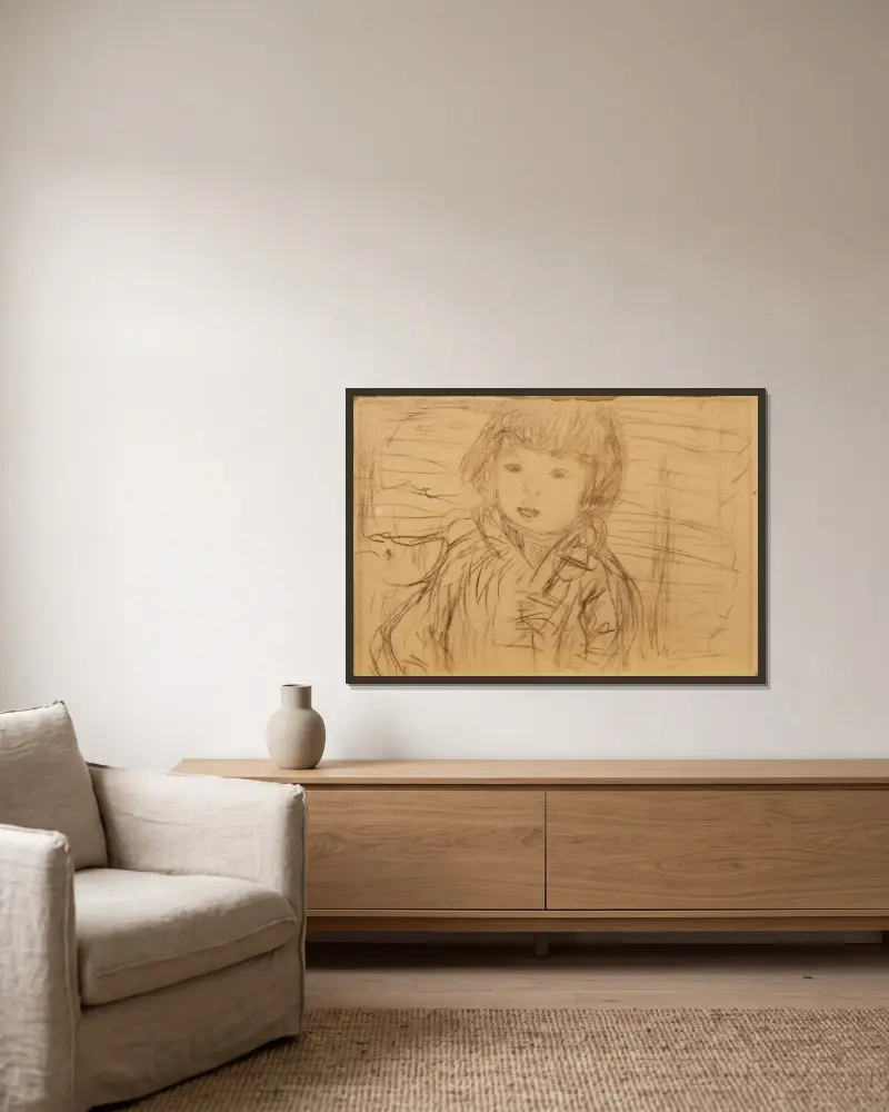 Isabelle Lecomte du Nouy enfant av Pierre Bonnard inramad på en vägg