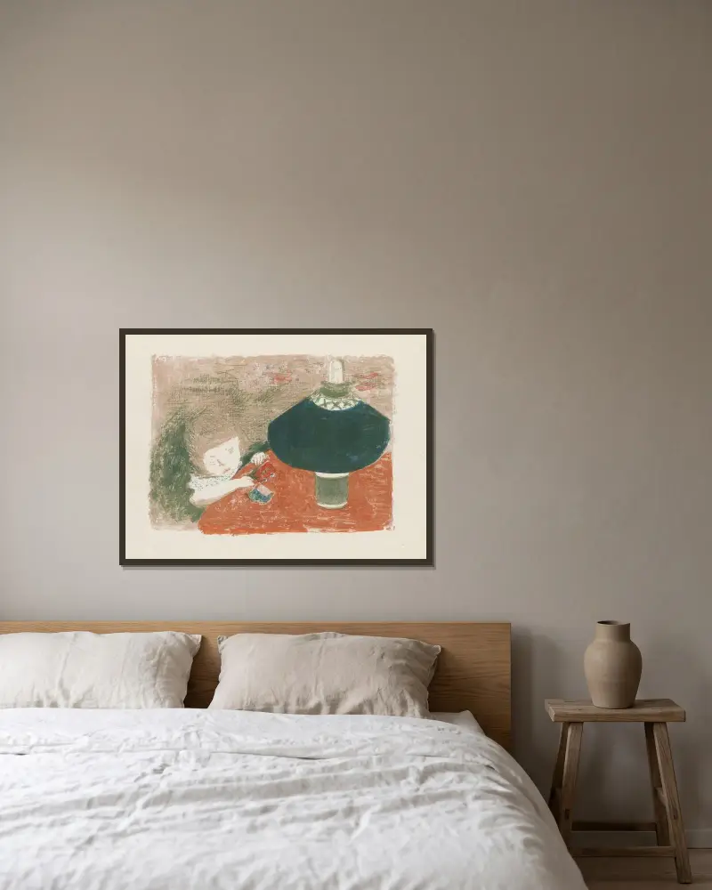 Dítě u lampy, Pierre Bonnard v rámu na stěně