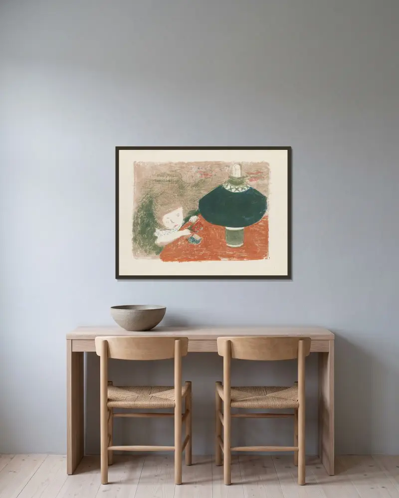 Dítě u lampy, Pierre Bonnard v rámu na stěně
