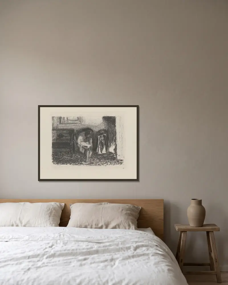 Les bas, Pierre Bonnard v rámu na stěně