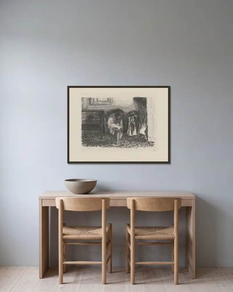 Les bas, Pierre Bonnard v rámu na stěně
