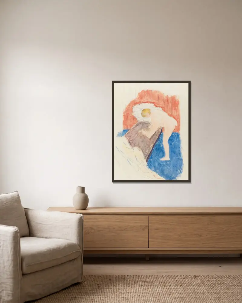 Akt u vany, Pierre Bonnard v rámu na stěně