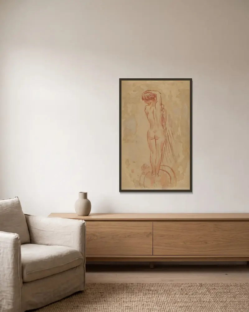 Akt zezadu, Pierre Bonnard v rámu na stěně